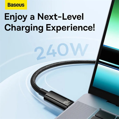 Baseus 240W USB C Cable Power Wire PD3.1 for MacBook Samsung iPhone 15 USB C to USB C PD Cable 48V5A Fast Charging Type C Cable